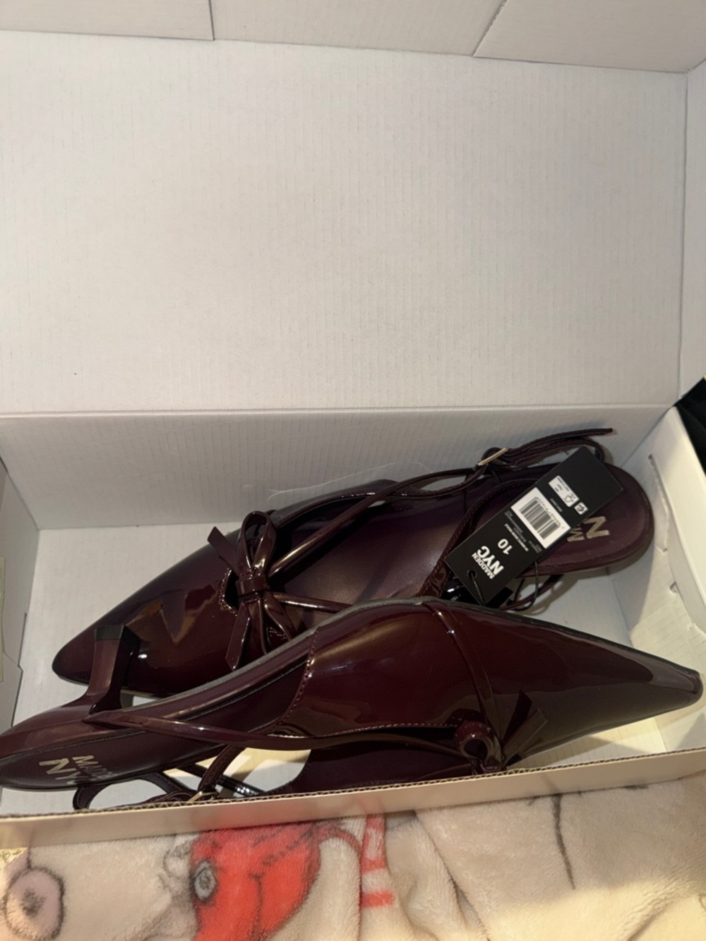 Madden NYC Women's Shiny Faux Leather Slingback Heels with Bow